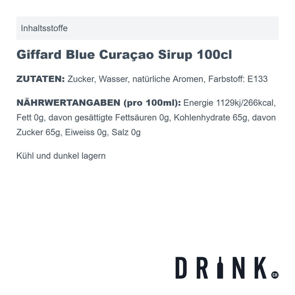 Giffard Blue Curaçao Sirop 100cl