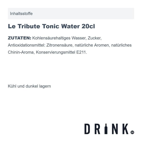 Tann's Dry Gin 70cl avec 8x Le Tribute Tonic Water