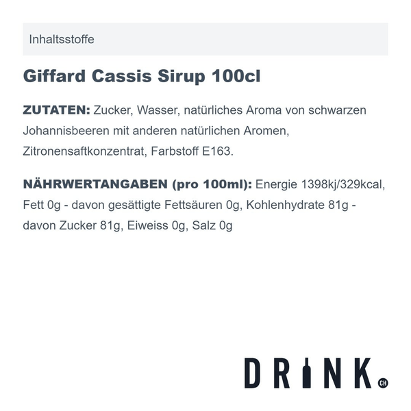 Giffard Cassis Sirup 100cl