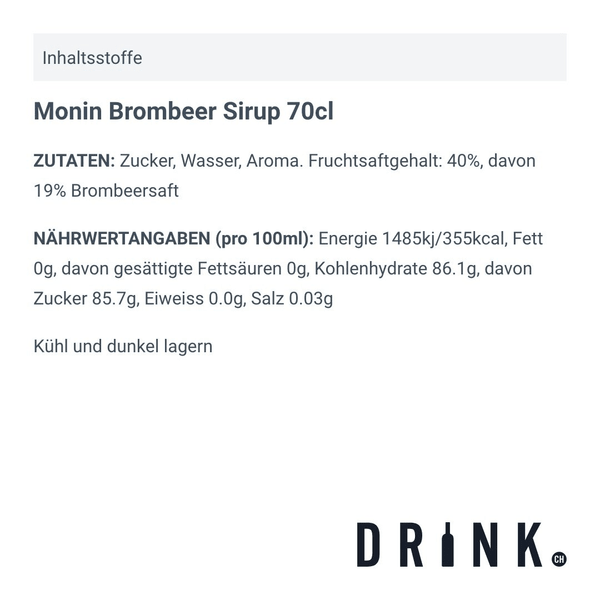 Monin Brombeer Sirup 70cl