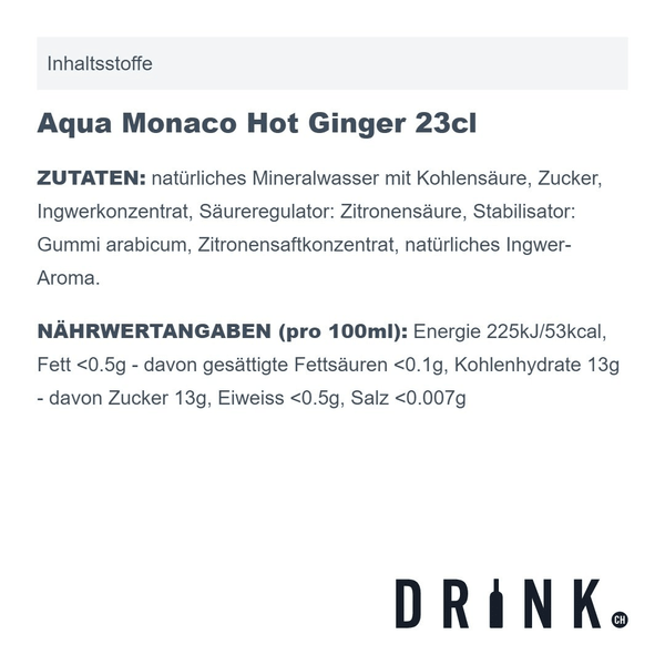 Aqua Monaco Hot Ginger 23cl Pack de 4