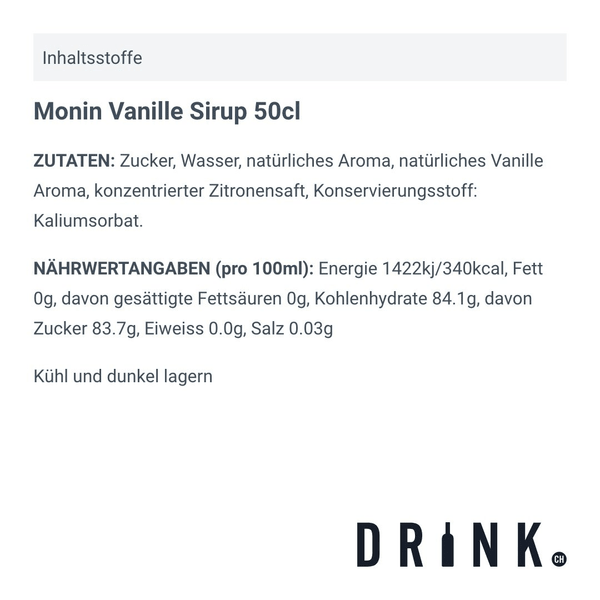 Monin Vanille Sirup 70cl