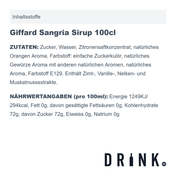 Giffard Sangria Sirup 100cl