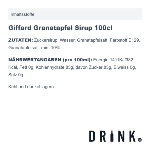 Giffard Granatapfel Sirup 100cl