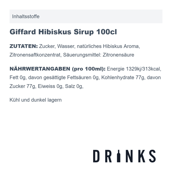 Giffard Sirop d’Hibiscus 100cl