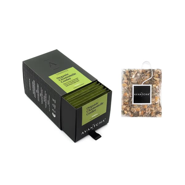 Avantcha Organic Chamomile Cooler Herbal Tea Box avec 20 sachets de thé