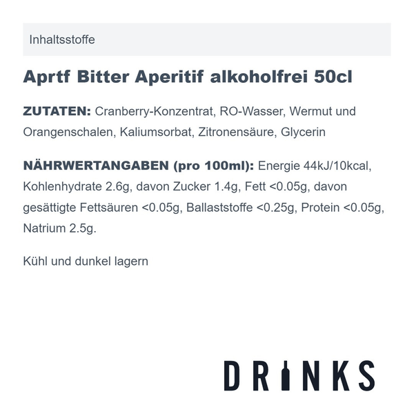 Aprtf Bitter Aperitif alkoholfrei 50cl
