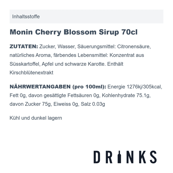 Monin Cherry Blossom Sirop 70cl