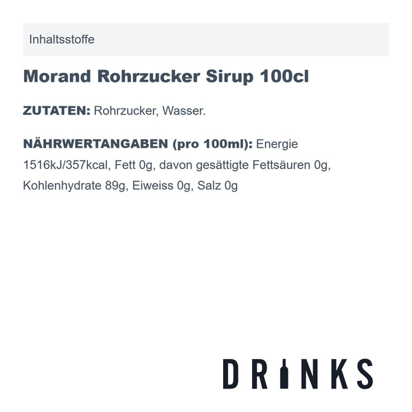 Morand Rohrzucker Sirup 100cl