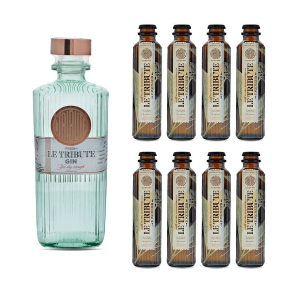 Le Tribute Gin 70cl mit 8x Le Tribute Tonic Water