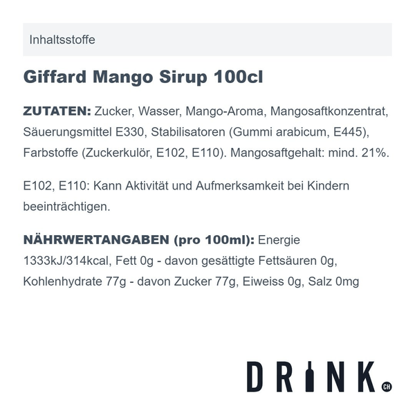 Giffard Mango Sirup 100cl