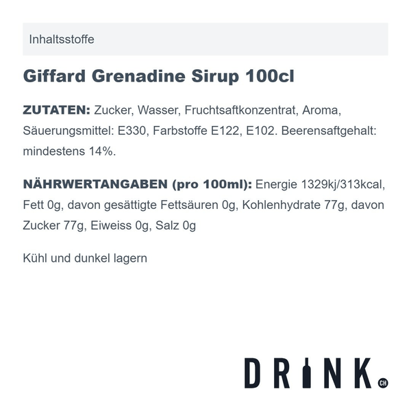 Giffard Grenadine Sirup 100cl