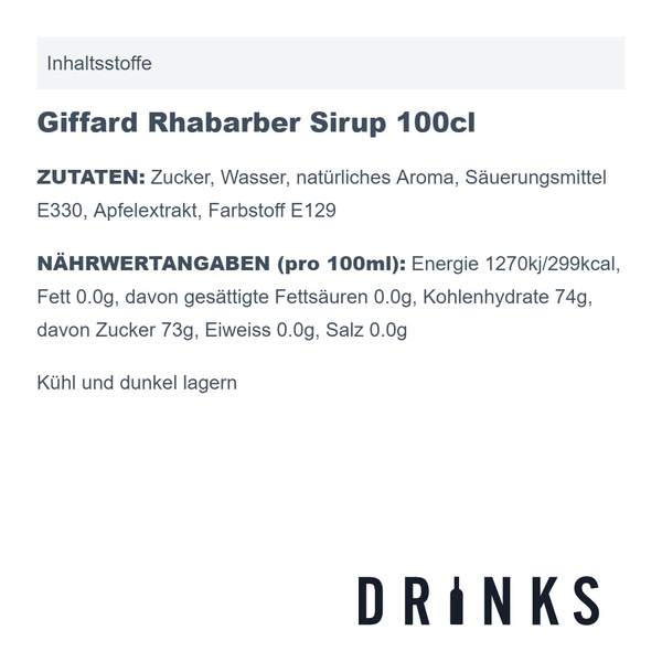 Giffard Rhabarber Sirup 100cl