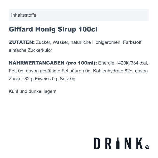 Giffard Honig Sirup 100cl