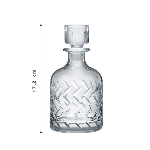 RCR Crystal Da Vinci Tire Whisky Decanter Cylindrical Stop 80cl