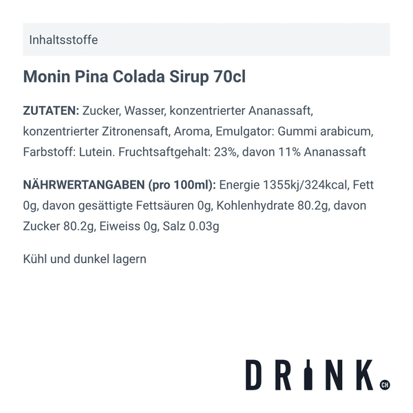 Monin Pina Colada Sirup 70cl