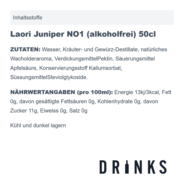 Laori Juniper NO1 (sans alcool) 50cl