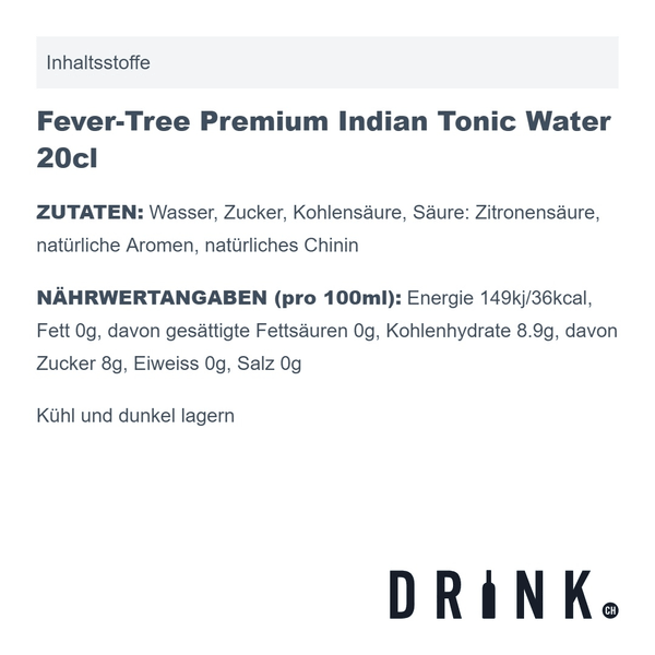 Secret Garden Gin Kamille&Kornblume 50cl avec 8x Fever Tree Tonic Water