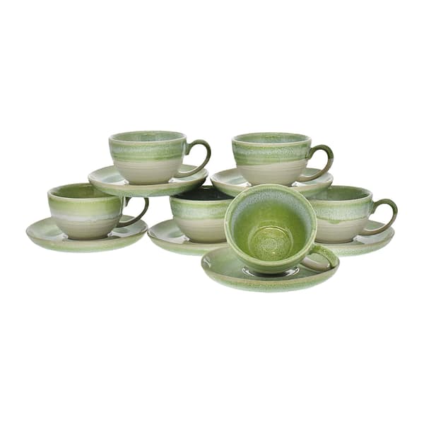 Danny Home Tassenset mit reaktiver Glasur Mint 10cl 6-teilig