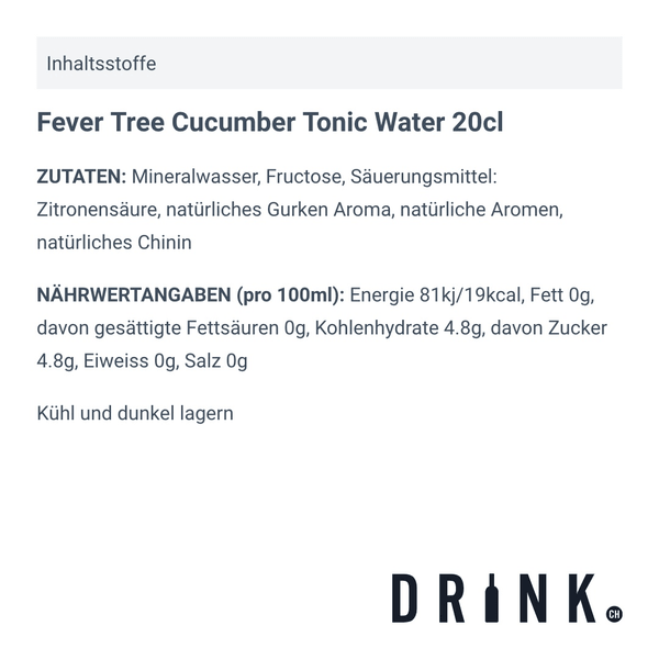 Fever-Tree Cucumber Tonic Water 20cl, 4er-Pack