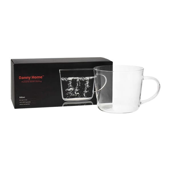 Danny Home Verre à boire avec anse 50 cl 8,3 cm, pack de 2