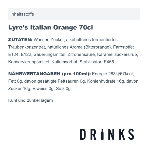 Lyre's Italian Orange 70cl (alkoholfrei)