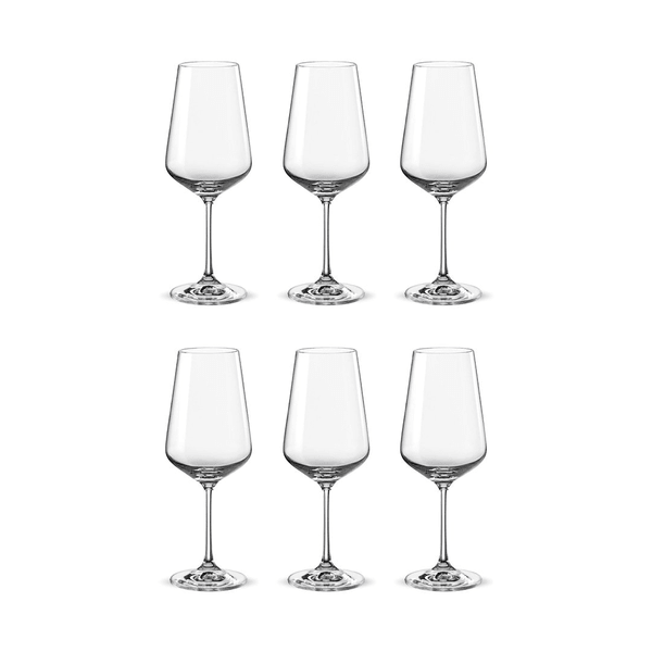 Bohemia Crystal Glass Sandra Wine 45cl, 6er-Set