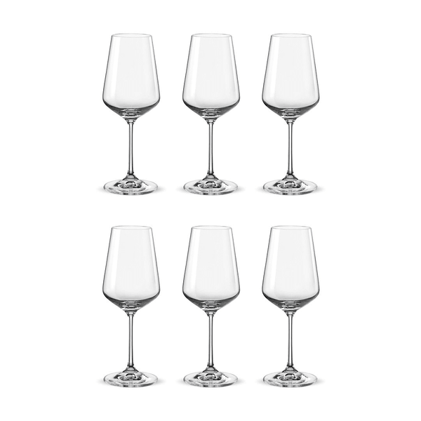 Bohemia Crystal Sandra Verre à Vin 35cl, Ensemble de 6