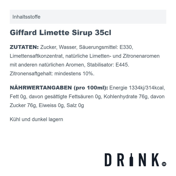 Giffard Limette Sirup 35cl