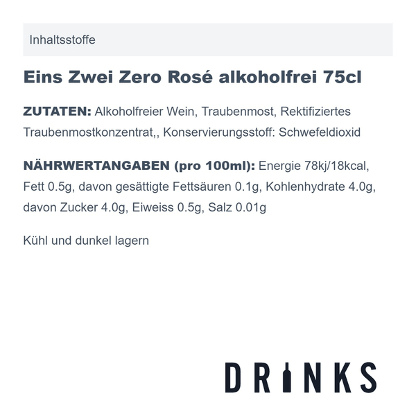 Eins Zwei Zero Rosé sans alcool 75cl
